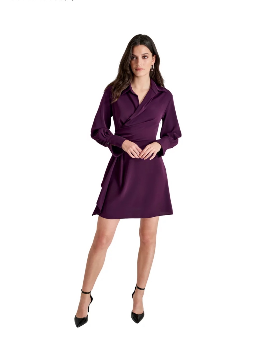 DKNY Deep Purple Wrap Mini Dress